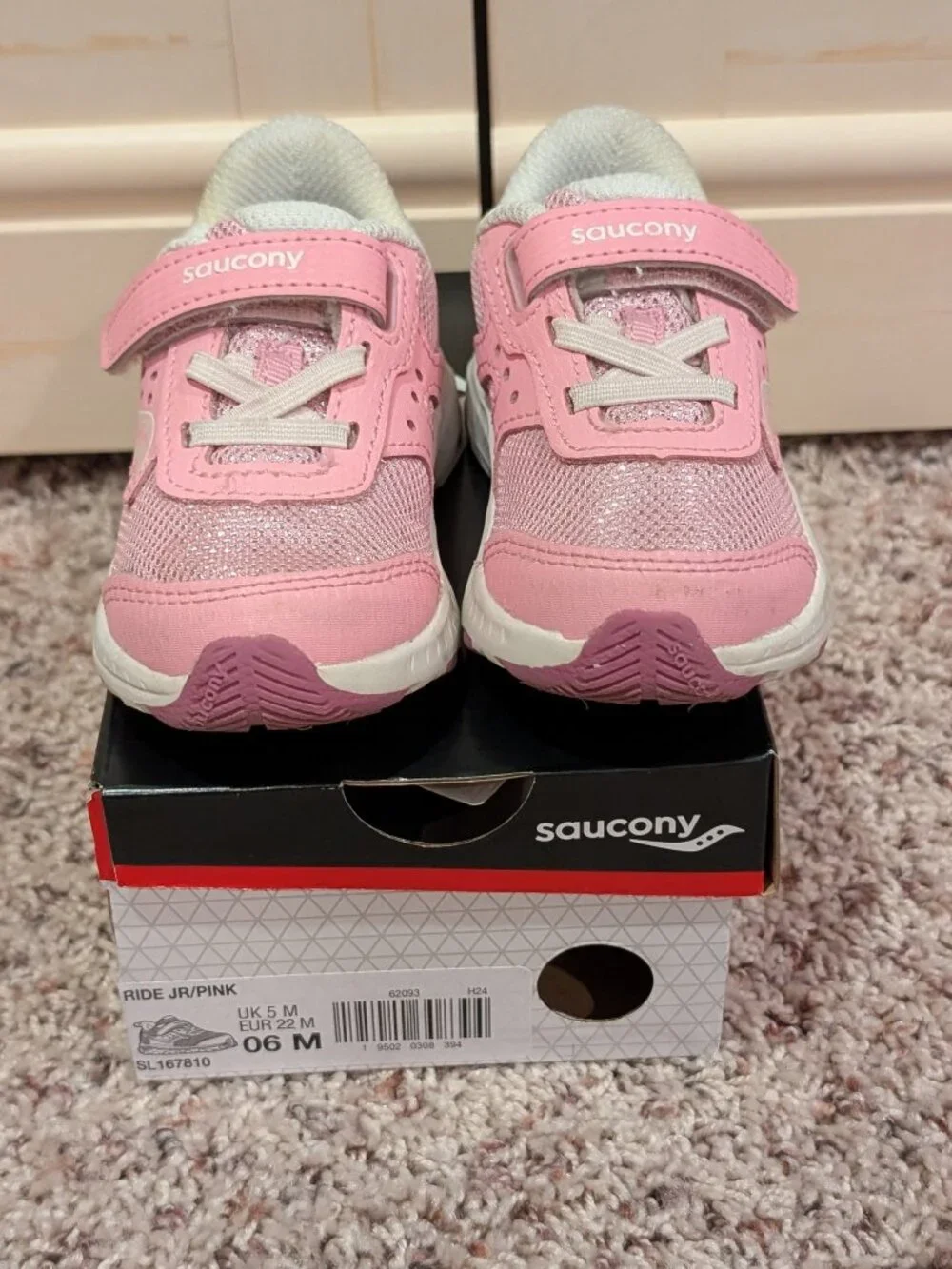 Saucony Ride Jr (Toddler/Little Kid) 6M Pink